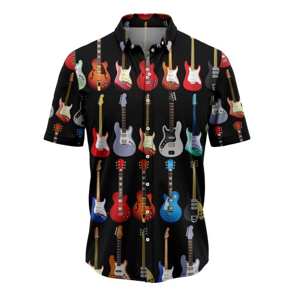 Electric Guitar Colorful Hawaiian Shirt Summer Shirt For Men and Women Jezsport.com