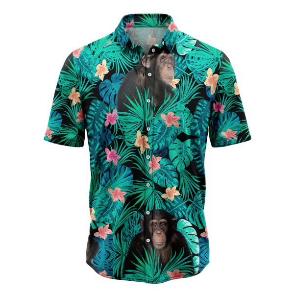 Chimpanzee Tropical Hawaiian Shirt Summer Shirt For Men and Women Jezsport.com