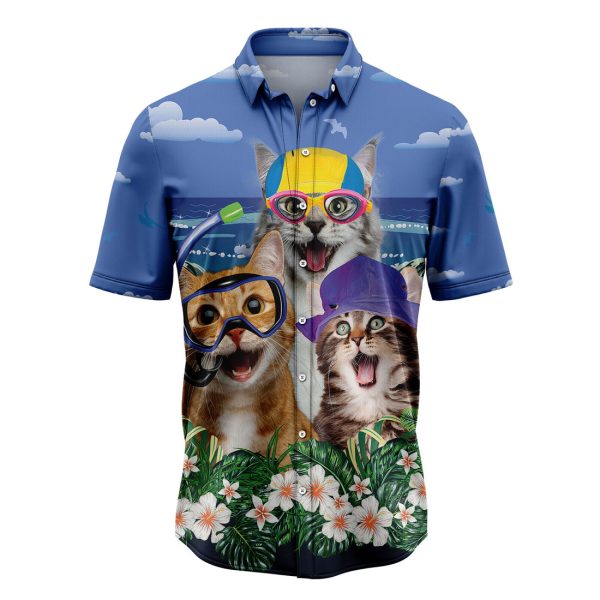 Cats Summer Beach Hawaiian Shirt Summer Shirt For Men and Women Jezsport.com