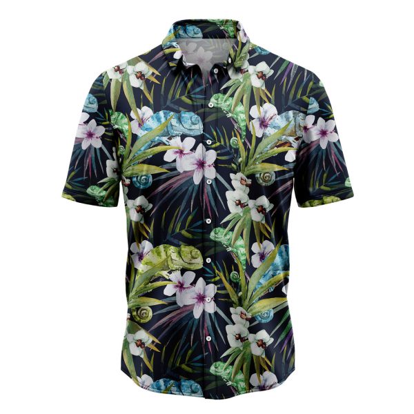 Chameleon Tropical Leaves Hawaiian Shirt Summer Shirt For Men and Women Jezsport.com