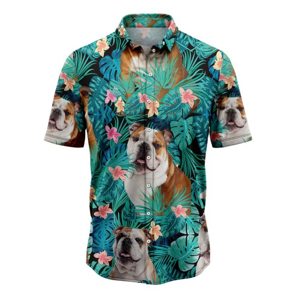 Bulldog Tropical Hawaiian Shirt Summer Shirt For Men and Women Jezsport.com