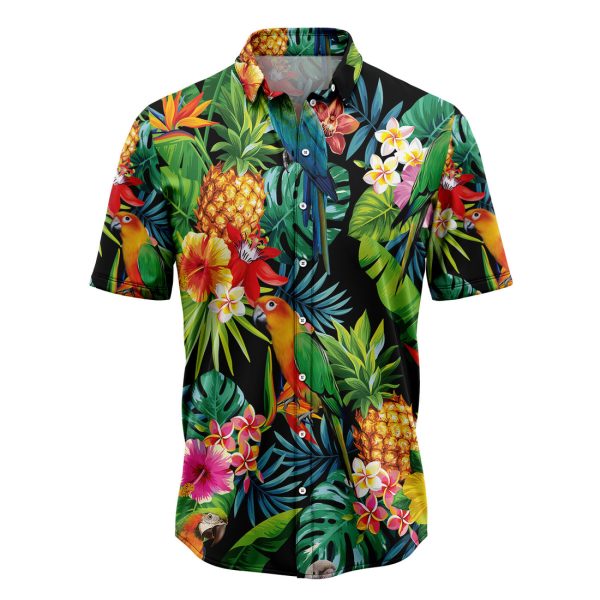 Hiding Parrot Hawaiian Shirt Summer Shirt For Men and Women Jezsport.com