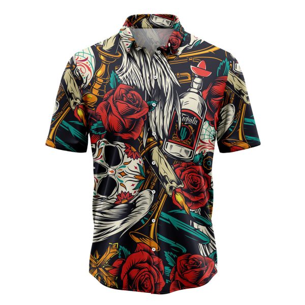 Amazing Sugar Skulls Rose Flowers Trumpets Hawaiian Shirt Summer Shirt For Men and Women Jezsport.com