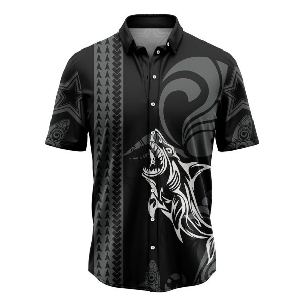 Tribal Shark Pattern Hawaiian Shirt Summer Shirt For Men and Women Jezsport.com