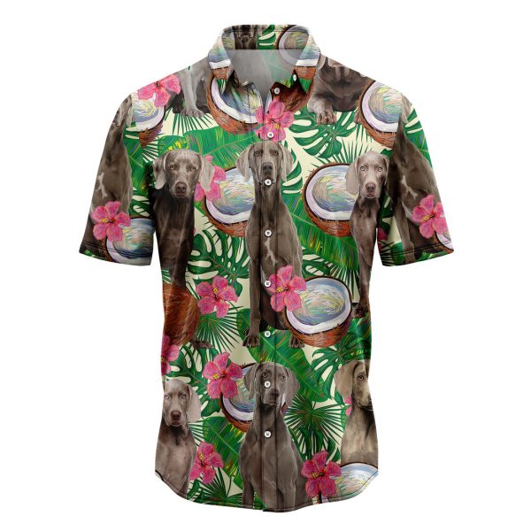 Weimaraner Tropical Coconut Hawaiian Shirt Summer Shirt For Men and Women Jezsport.com