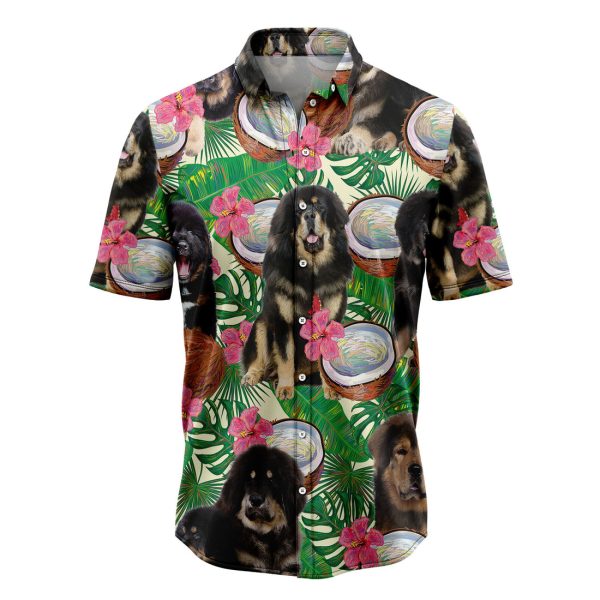 Tibetan Mastiff Tropical Coconut Hawaiian Shirt Summer Shirt For Men and Women Jezsport.com