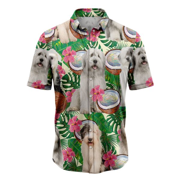 Old English Sheepdog Tropical Coconut Hawaiian Shirt Summer Shirt For Men and Women Jezsport.com