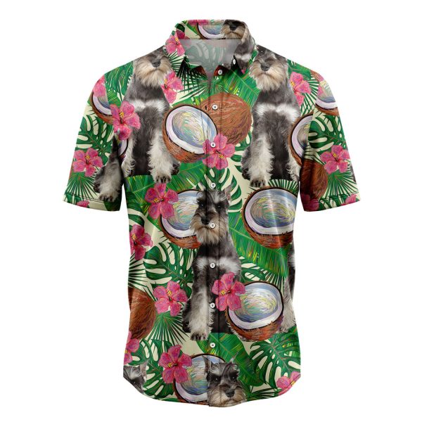 Miniature Schnauzer Tropical Coconut Hawaiian Shirt Summer Shirt For Men and Women Jezsport.com