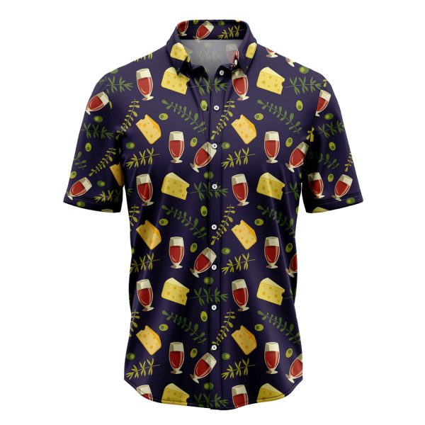 Amazing Red Wine And Cheese Hawaiian Shirt Summer Shirt For Men and Women Jezsport.com