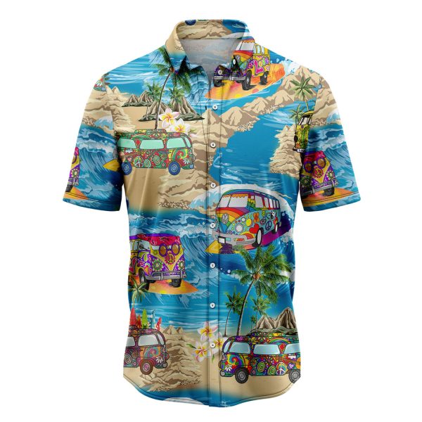 Hippie Bus Island Hawaiian Shirt Summer Shirt For Men and Women Jezsport.com