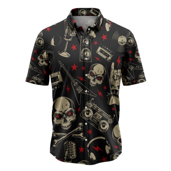 Skull Rock Band Hawaiian Shirt Summer Shirt For Men and Women Jezsport.com