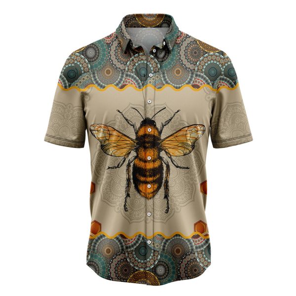 Bee Mandala Hawaiian Shirt Summer Shirt For Men and Women Jezsport.com