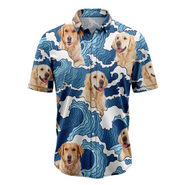 Golden Retriever Wave Hawaiian Shirt Summer Shirt For Men and Women Jezsport.com