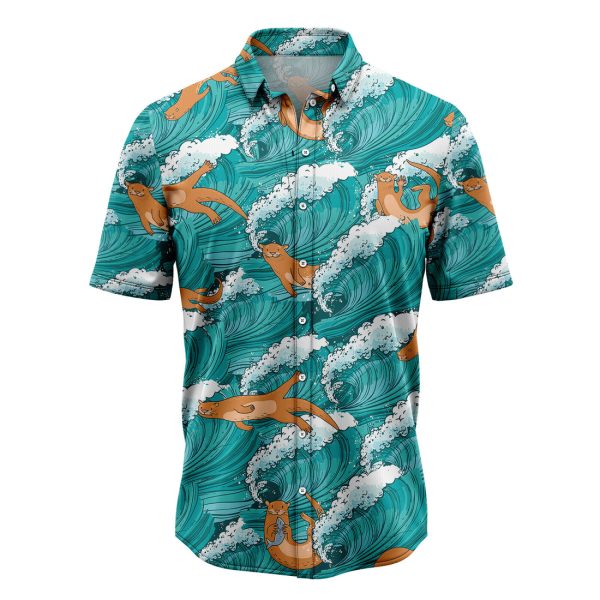 Otter Sea Waves Hawaiian Shirt Summer Shirt For Men and Women Jezsport.com