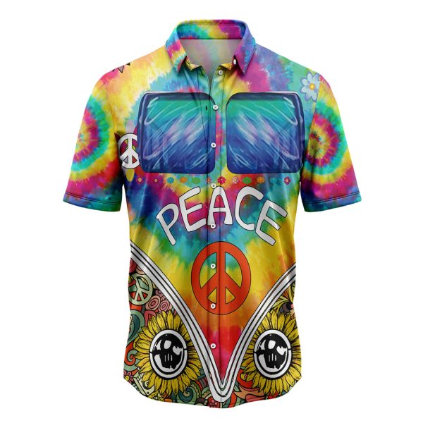 Hippie Peace Hawaiian Shirt Summer Shirt For Men and Womenn Jezsport.com