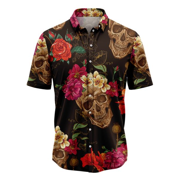 Skull Flower Hawaiian Shirt Summer Shirt For Men and Women Jezsport.com