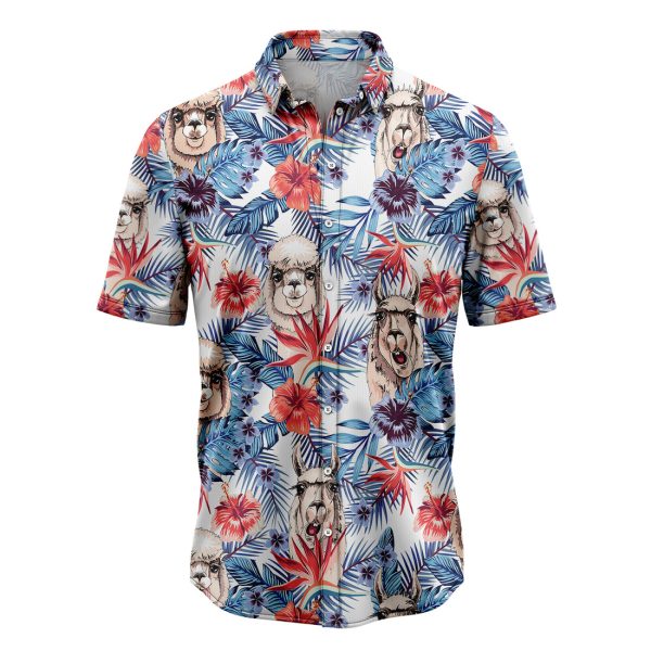 Llama Tropical Hawaiian Shirt Summer Shirt For Men and Womenn Jezsport.com