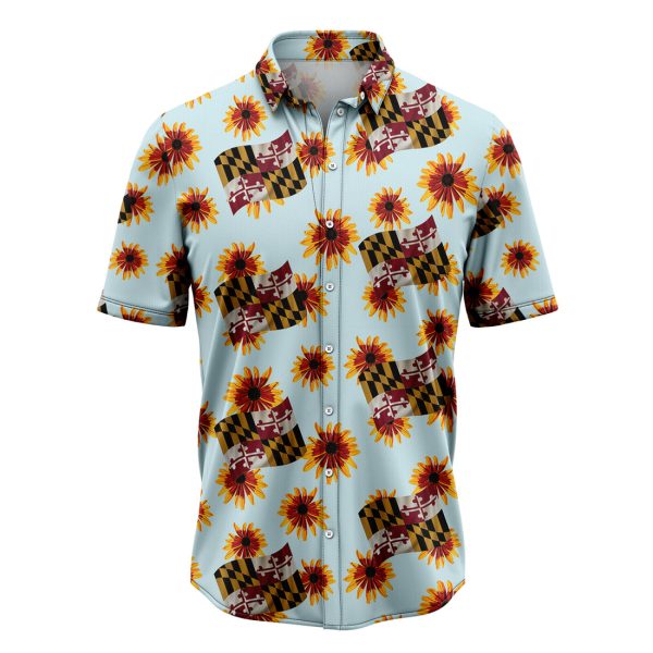 Maryland Black-eyed Susan Flower Hawaiian Shirt, Summer Shirt For Men and Women, Short Sleeve Jezsport.com