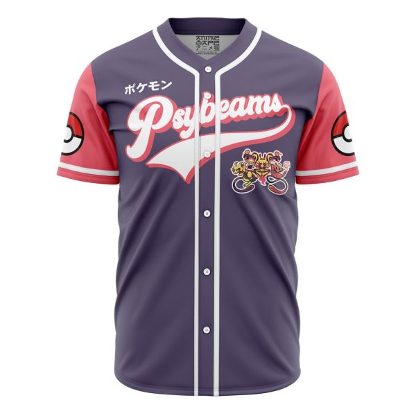 Psybeams Psychic Type Pokemon Baseball Jersey 3D Printed, For Men and Women Jezsport.com