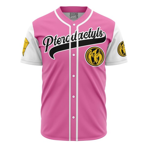 Pink Pterodactyls Kimberly Hart Power Rangers Baseball Jersey 3D Printed, For Men and Women, Size XL Jezsport.com