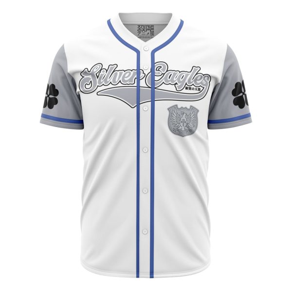 Silver Eagles Black Clover Baseball Jersey 3D Printed, For Men and Women Jezsport.com