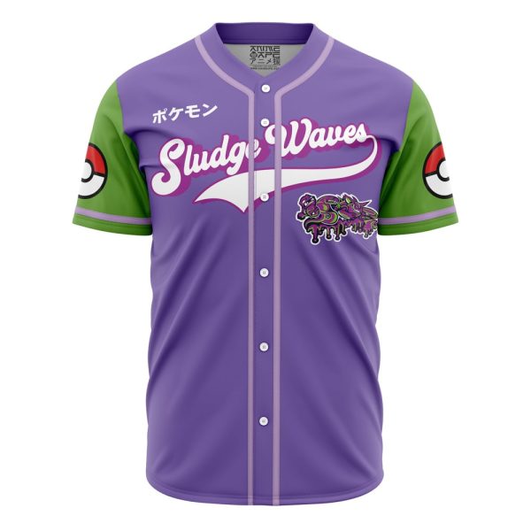 Sludge Waves Poison Type Pokemon Baseball Jersey 3D Printed, For Men and Women Jezsport.com