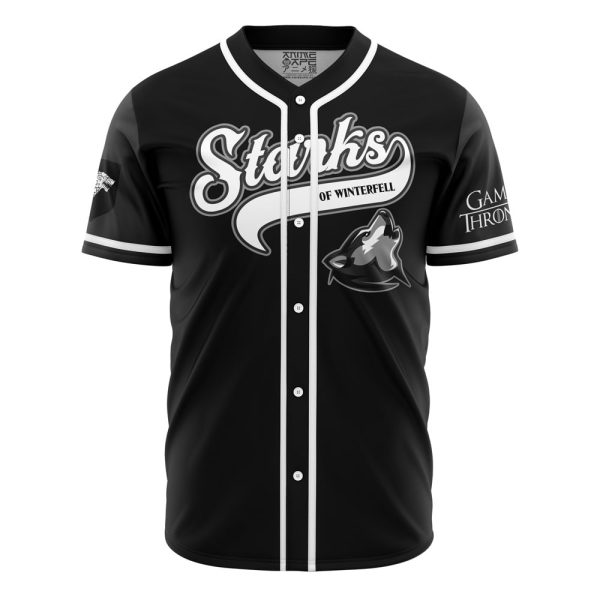 Starks of Winterfell Black Game of Thrones Baseball Jersey 3D Printed, For Men and Women Jezsport.com