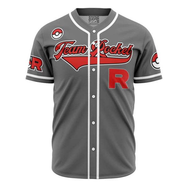 Team Rocket Grunt Gray Pokemon Baseball Jersey 3D Printed, For Men and Women Jezsport.com