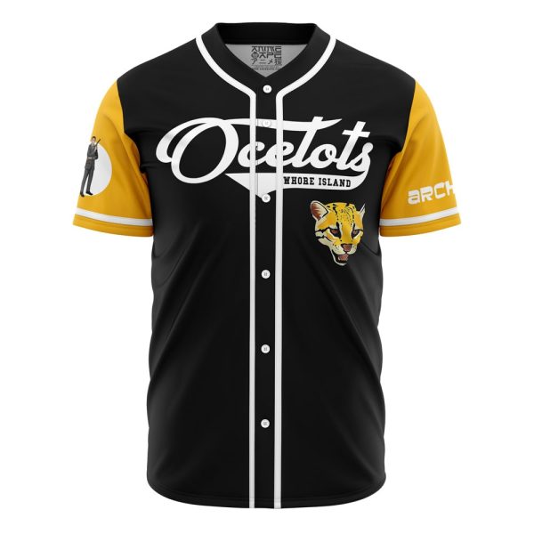 Whore Island Ocelots Archer V3 Baseball Jersey 3D Printed, For Men and Women Jezsport.com