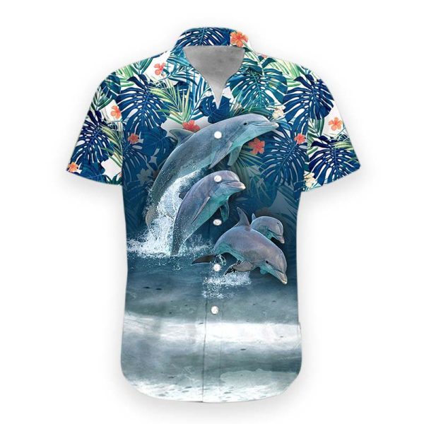 3D Dolphin Hawaii Shirt, Summer Shirt For Women and Women, Short Sleeve