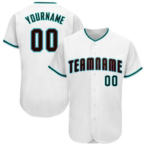 Custom Black Jersey, Personalized Black Baseball Jersey, Custom Baseball Jersey, Custom White Black-Aqua Baseball Jersey Jezsport.com