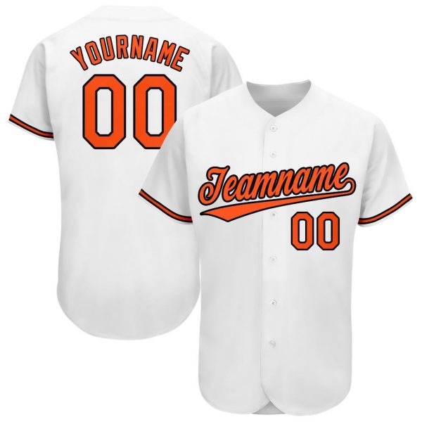 Custom Black Jersey, Personalized Black Baseball Jersey, Custom Baseball Jersey, Custom White Orange-Black Baseball Jersey Jezsport.com