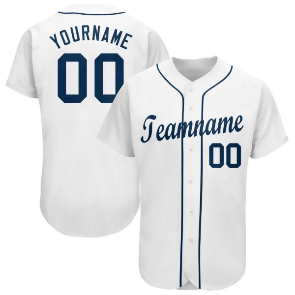 Custom Black Jersey, Personalized Black Baseball Jersey, Custom Baseball Jersey, Custom White Navy Baseball Jersey Jezsport.com