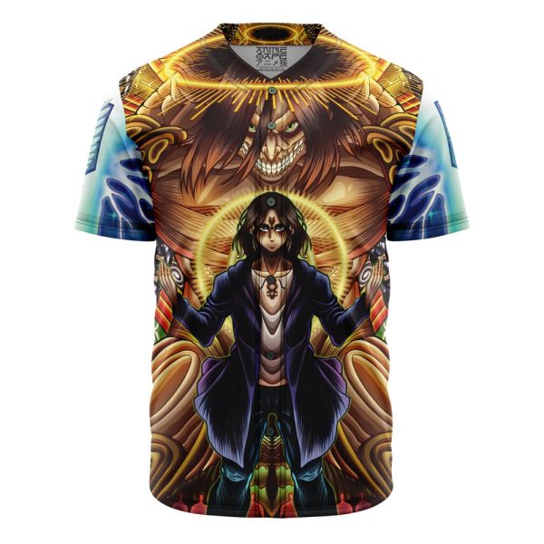 Trippy Eren Yeager Timeskip Attack on Titan Baseball Jersey 3D Printed, For Men and Women Jezsport.com