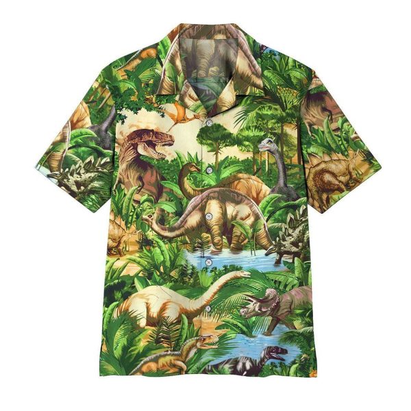 3D Dinosaur Hawaii Shirt, Summer Shirt For Women and Women, Short Sleeve Jezsport.com