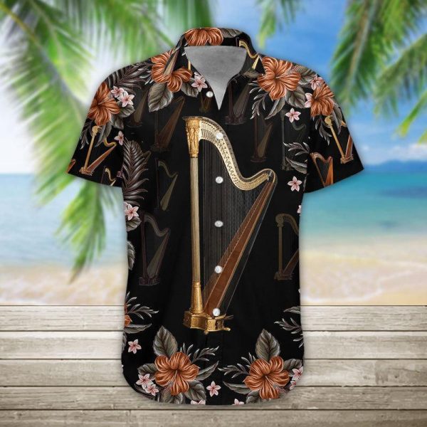 3D Harp Hawaii Shirt, Summer Shirt For Women and Women, Short Sleeve Jezsport.com