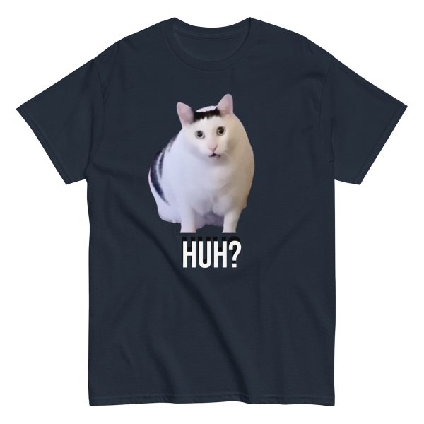 Funny Shirt For Women, Meme Shirt For Girl, Meme Shirt For Men, Love Cat Shirt, Huh Cat Meme T-Shirt, Navy