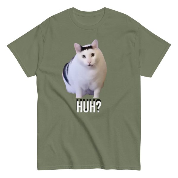 Funny Shirt For Women, Meme Shirt For Girl, Meme Shirt For Men, Love Cat Shirt, Huh Cat Meme T-Shirt, Military Green Jezsport.com