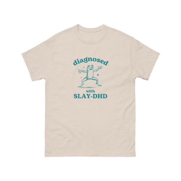 Funny Shirt For Women, Meme Shirt For Girl, Meme Shirt For Men, Diagnosed With Slay-DHD, Funny ADHD Shirt, Frog T-Shirt, Sand Jezsport.com