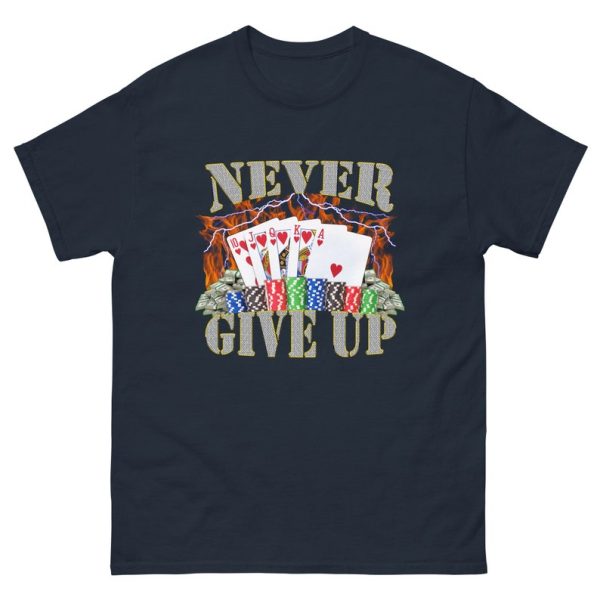 Funny Shirt For Girl, Funny Shirt For Men, Meme Shirt For Men, Meme Shirt For Girl, Never Give Up Funny Meme T-Shirt, Navy Jezsport.com