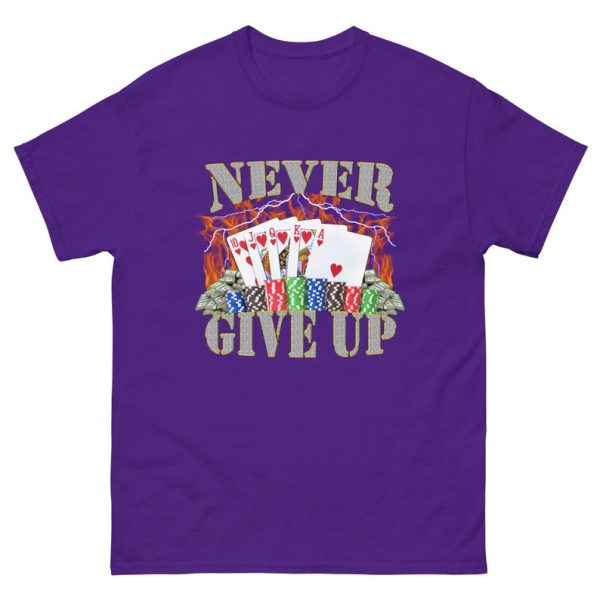 Funny Shirt For Girl, Funny Shirt For Men, Meme Shirt For Men, Meme Shirt For Girl, Never Give Up Funny Meme T-Shirt, Purple Jezsport.com