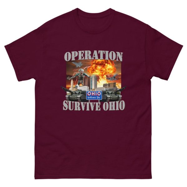 Funny Shirt For Girl, Funny Shirt For Men, Meme Shirt For Men, Meme Shirt For Girl, Operation Survive Ohio Funny Meme T-Shirt, Maroon Jezsport.com