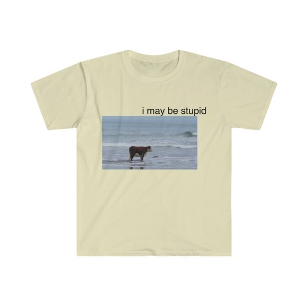 Funny Shirt For Girl, Funny Shirt For Men, Meme Shirt For Men, Meme Shirt For Girl, Funny Meme I May Be Stupid Cow on Beach T-Shirt, Sand Jezsport.com