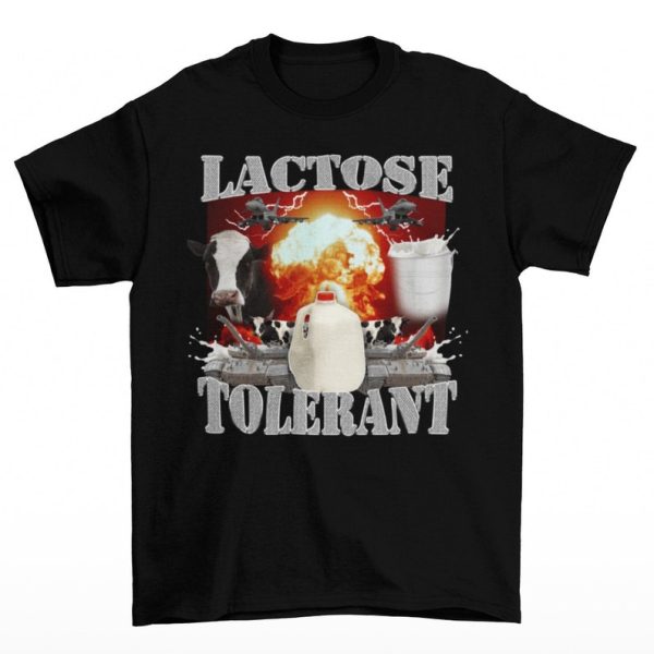 Funny Shirt For Girl, Funny Shirt For Men, Meme Shirt For Men, Meme Shirt For Girl, Lactose Tolerant Funny Meme T-Shirt, Black Jezsport.com