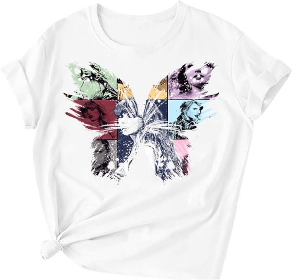 Funny Shirt For Girl, Meme Shirt For Girl, Swiftie Fan Shirt, Taylor Swiftie Fan T-Shirt, Girls Swiftie T-Shirt - Butterfly Design Shirt, White Jezsport.com