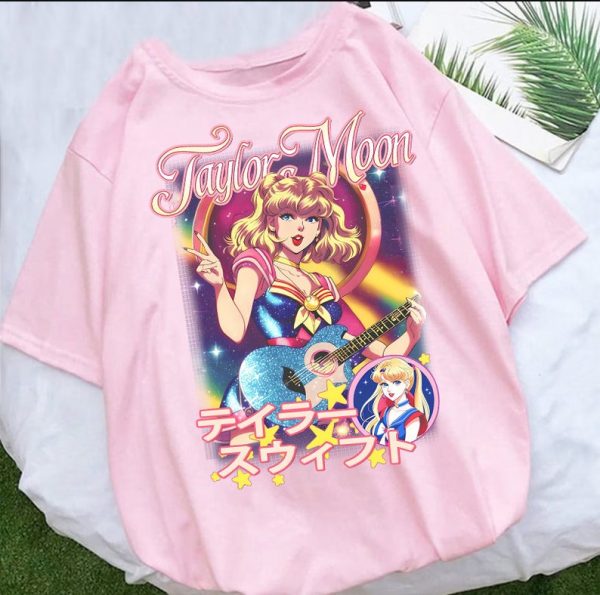 Funny Shirt For Girl, Meme Shirt For Girl, Swiftie Fan Shirt, Taylor Swiftie Fan T-Shirt, Taylor Moon Shirt, Anime Graphic Cartoon Shirt, Pink Jezsport.com