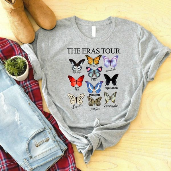 Funny Shirt, Swiftie Fan Shirt, Taylor Swiftie Fan, The Eras Tour Butterfly Shirt, Eras Tour Butterfly Shirt, Taylor Swift Tour T-Shirt, Sport Grey Jezsport.com