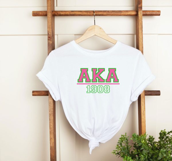 Alpha Kappa Alpha Shirt, AKA 1908 Gifts, Aka Girl Shirt, Aka 1908 T-Shirt, Sorority Shirt, Sorority Gifts, Sisterhood Shirt, White
