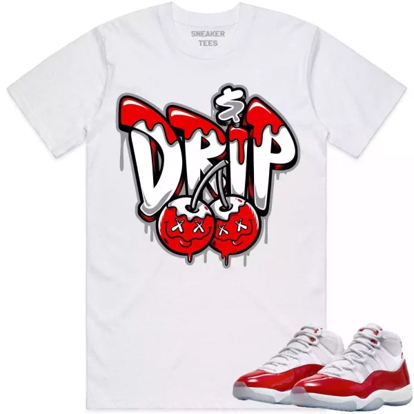 Jordan 11 Cherry 11s Shirt to Match - RED MONEY DRIP Jezsport.com