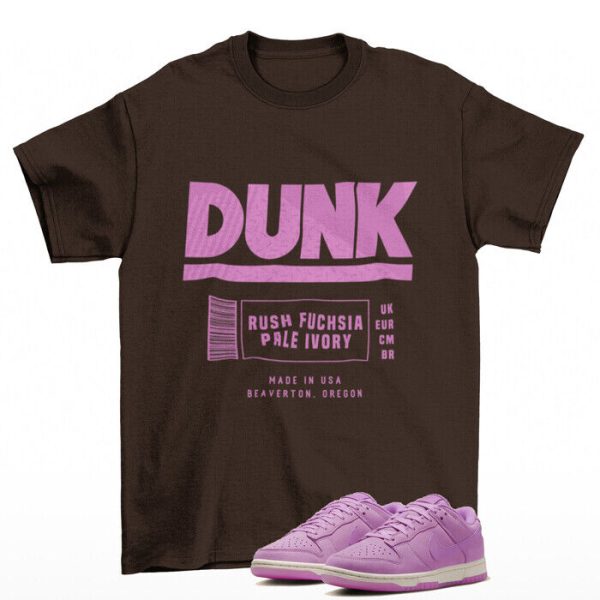 Box Label Fuchsia Shirt to Match Dunk Low Rush Fuchsia Jezsport.com